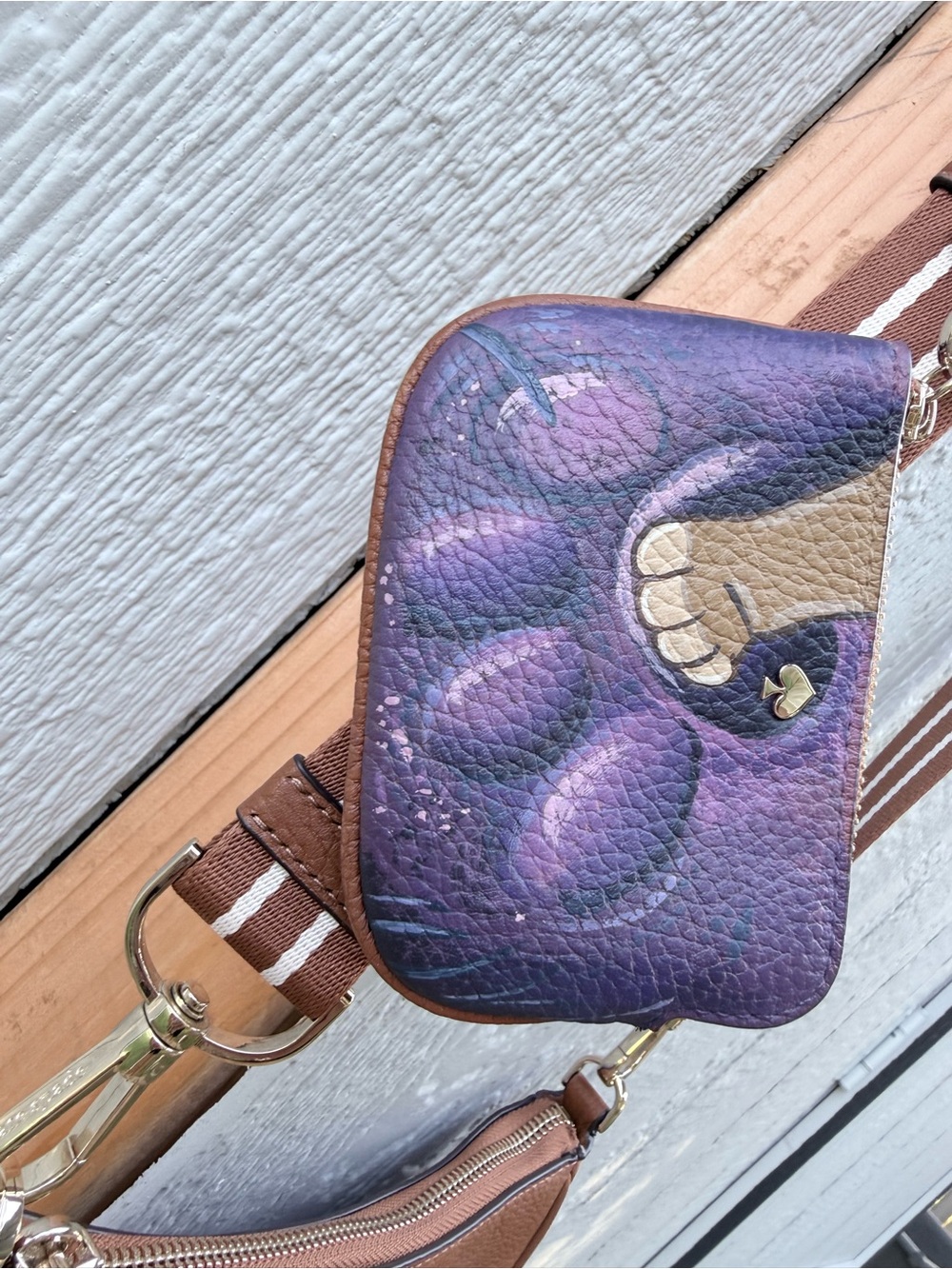 kate spade Brown Crossbody Bag with Custom hand painted Lion King scene - Picture 4 of 9